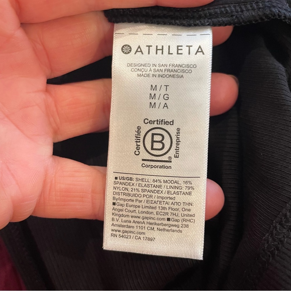 Athleta black white trim Signature Rib Maxi Dress Women Medium NWT - Picture 11 of 15